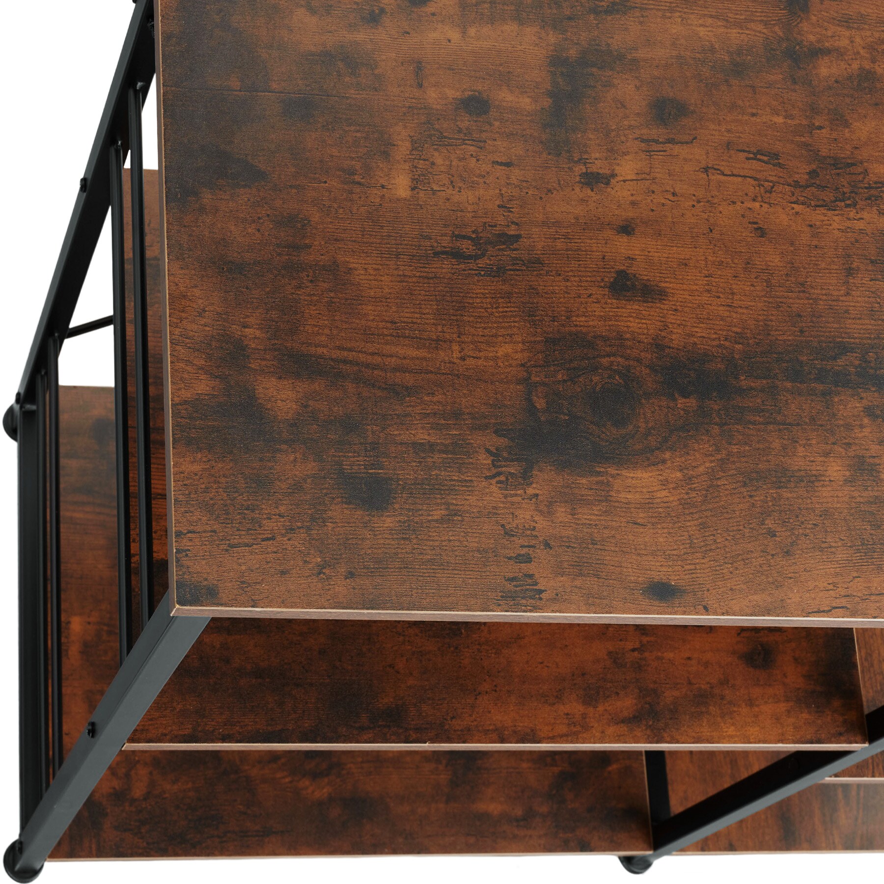 tectake® Küchenregal, Industrial Style, 6 Ablagen und ausziehbarer Gitterkorb, 90 x 40 x 131,5 cm