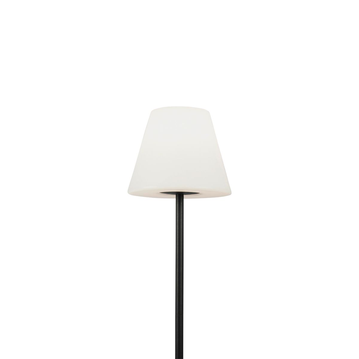 Smart moderne buiten vloerlamp zwart kap wit  incl. Wifi A60 - Virginia