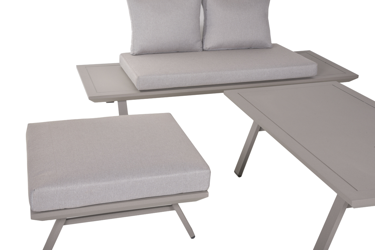 4-teilige Lounge-Gruppe CELIA - hellgrau-taupe