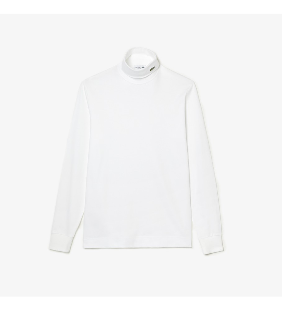 Camiseta Lacoste Col Roule Manches Longues branco
