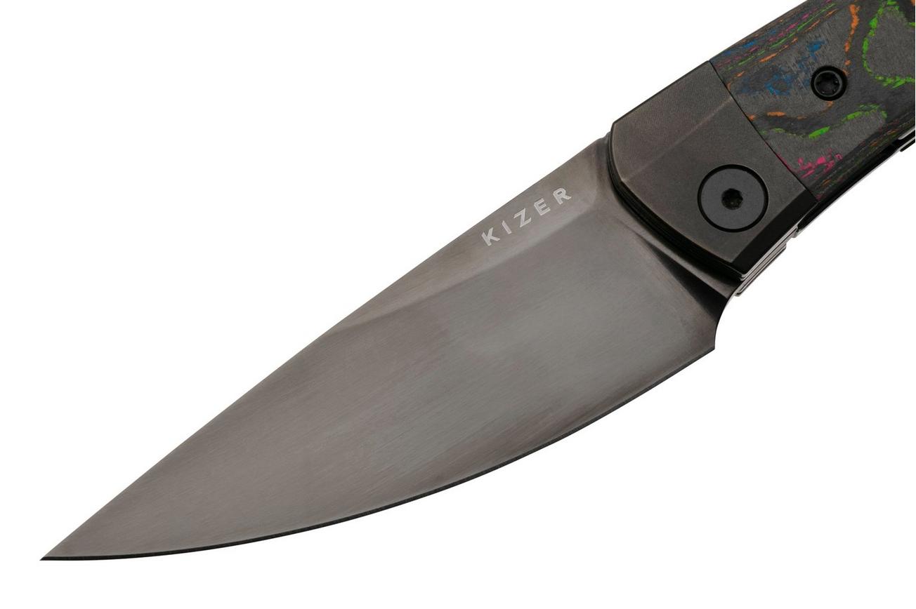 Kizer Mini Momo KI3663A2 Black CPM S35VN, Titanium Camo Carbon 80's, zakmes, Vladimir Legachev design