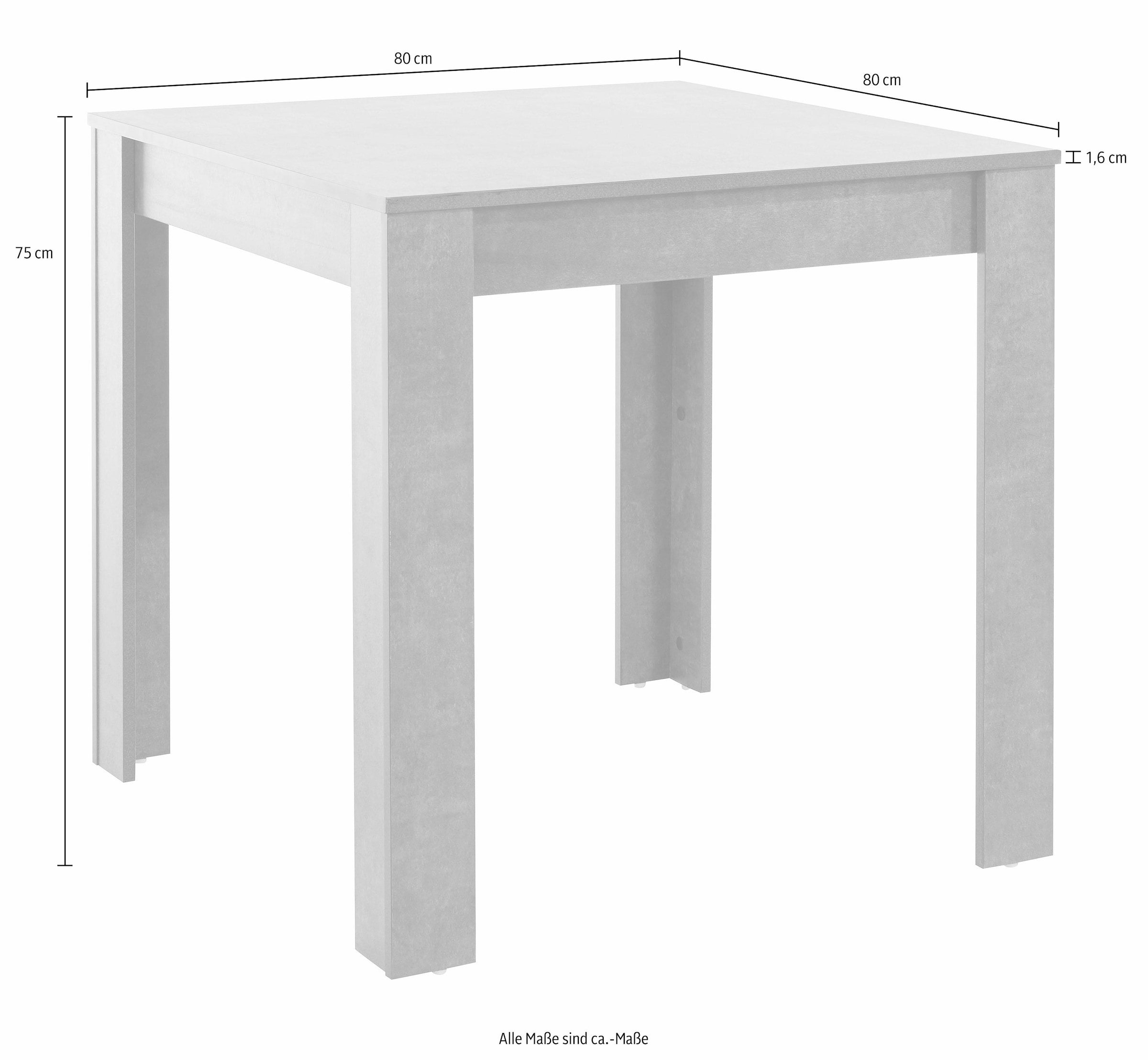 INOSIGN Essgruppe Set, 5 Stk. tlg. mit Esstisch 80 cm breit