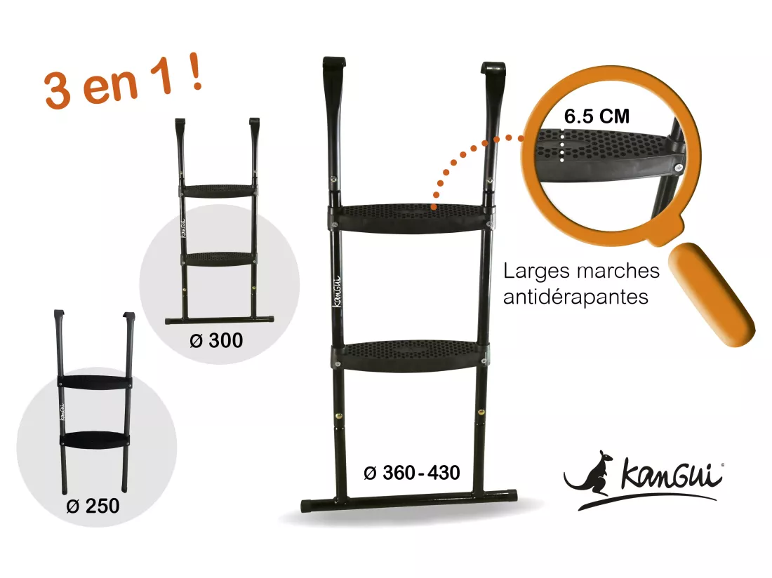 Kangui - Echelle multi-taille universelle pour trampolines ronds