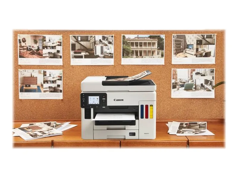 Canon MAXIFY GX7050 - Multifunktionsprinter - farve - blækprinter - kan genopfyldes - Legal (216 x 356 mm)/A4 (210 x 297 mm) (original) - A4/Legal (medie) - op til 24 ipm (udskriver) - 600 ark - 33.6 Kbps - LAN, Wi-Fi(n), USB 2.0, USB vært