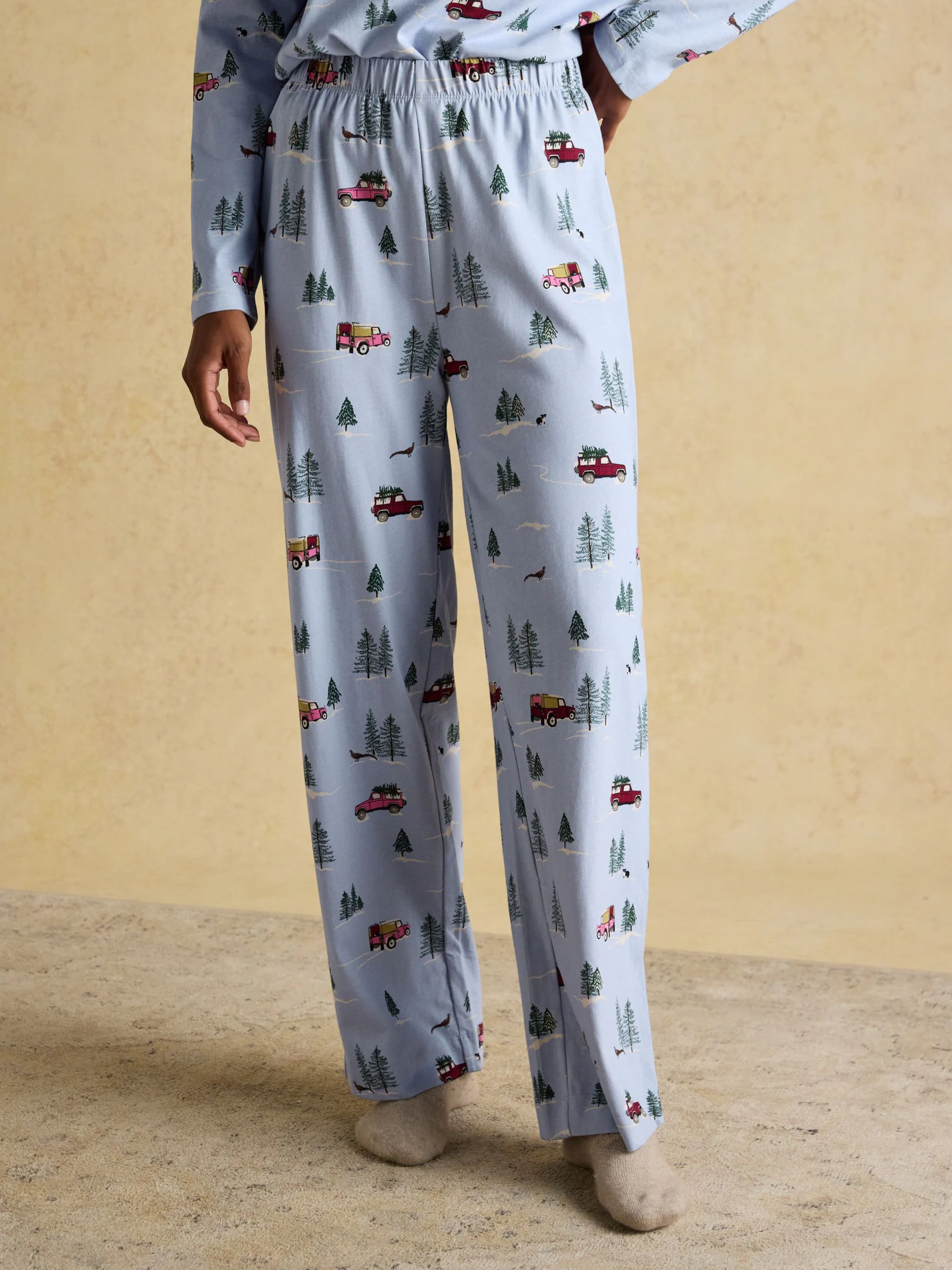 Blue 4x4 - Joules Lyla Long Sleeve Jersey Cotton Pyjama Set