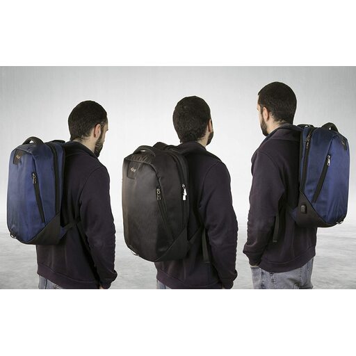 Mochila impermeável para laptop Airel com USB e carregador. Dimensões: 41 x 35 x 15 cm / 15,6 polegadas