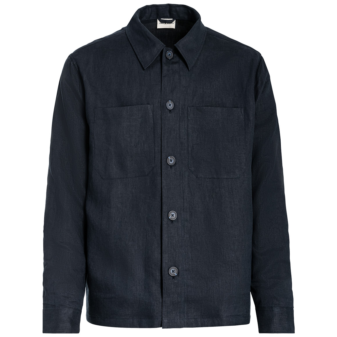 Jonas Nielsen Herren Leinen-Overshirt in Hemd-Optik dunkelblau