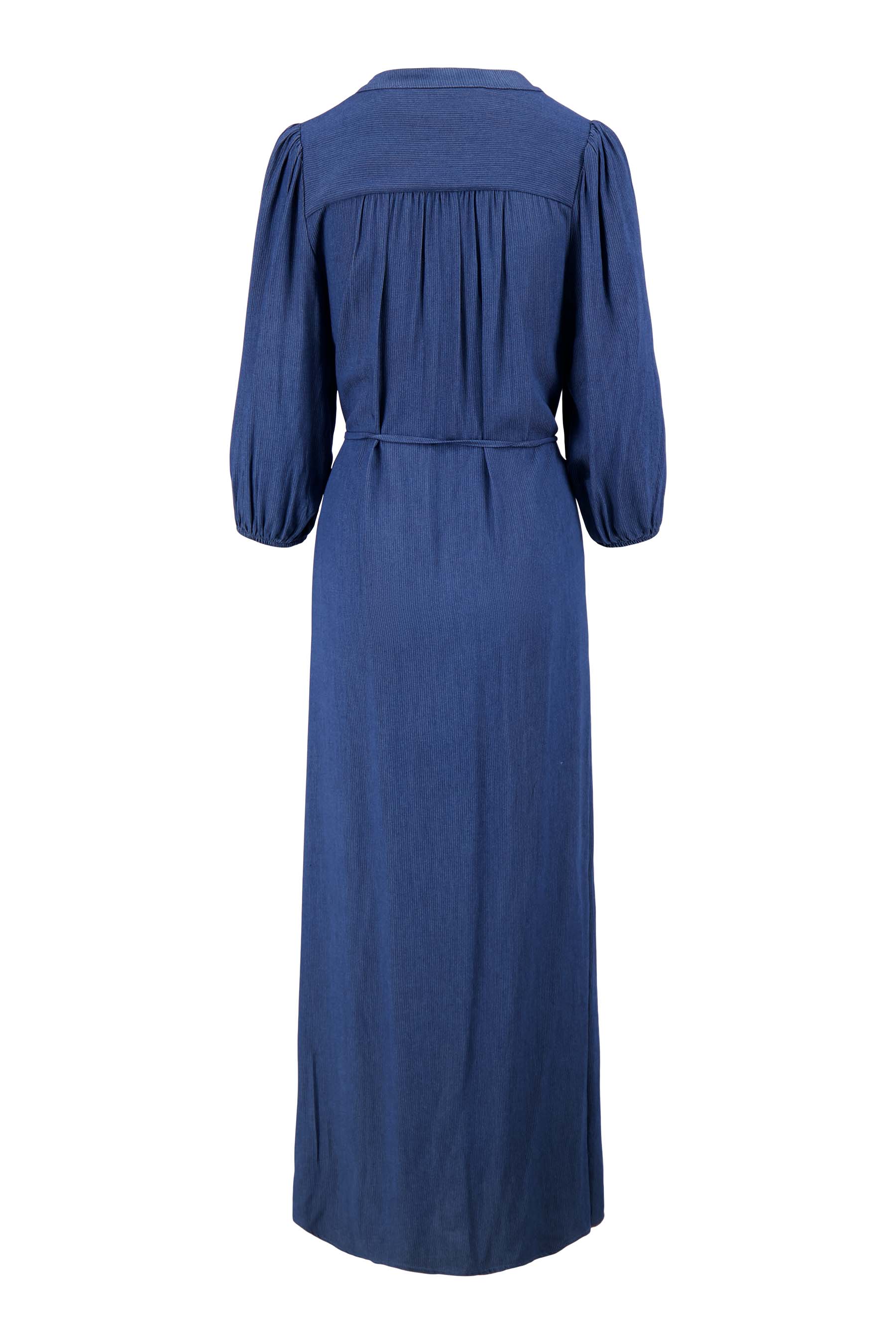 tencel denim dress poff sleeves striped