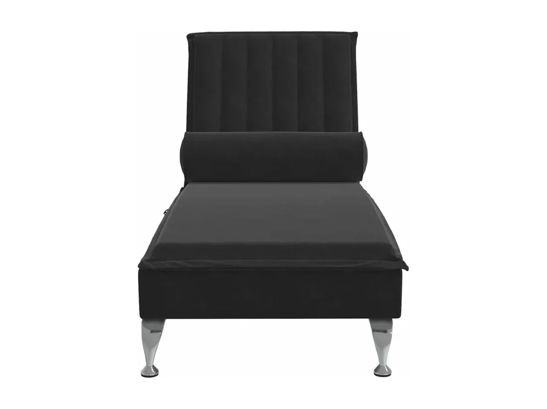 Prolenta Premium - Chaise longue de massage avec traversin noir velours