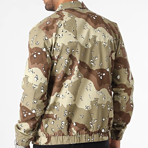 Veste Zippée Vert Kaki Beige Camouflage