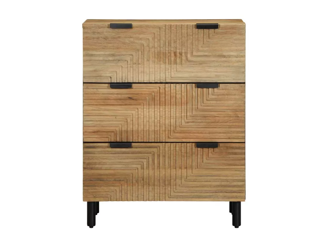 Buffet marron 60x33x75 cm bois massif de manguier