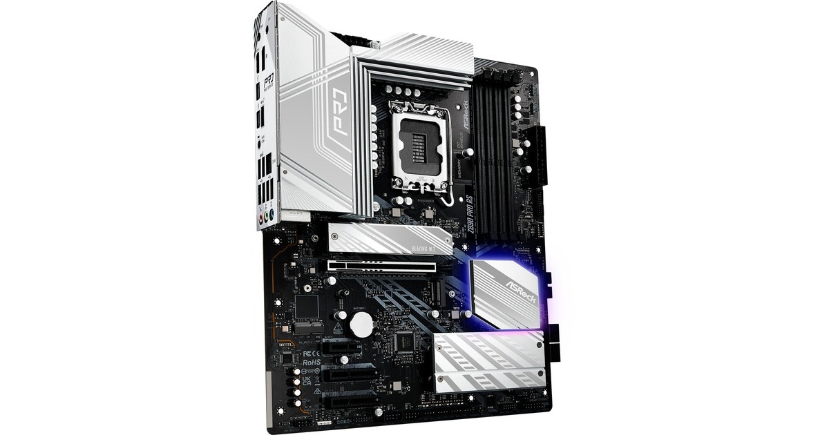 ASRockZ890 Pro RS socket 1851 moederbord  (Zwart/wit, RAID, 2.5 Gb-LAN, Sound, ATX)