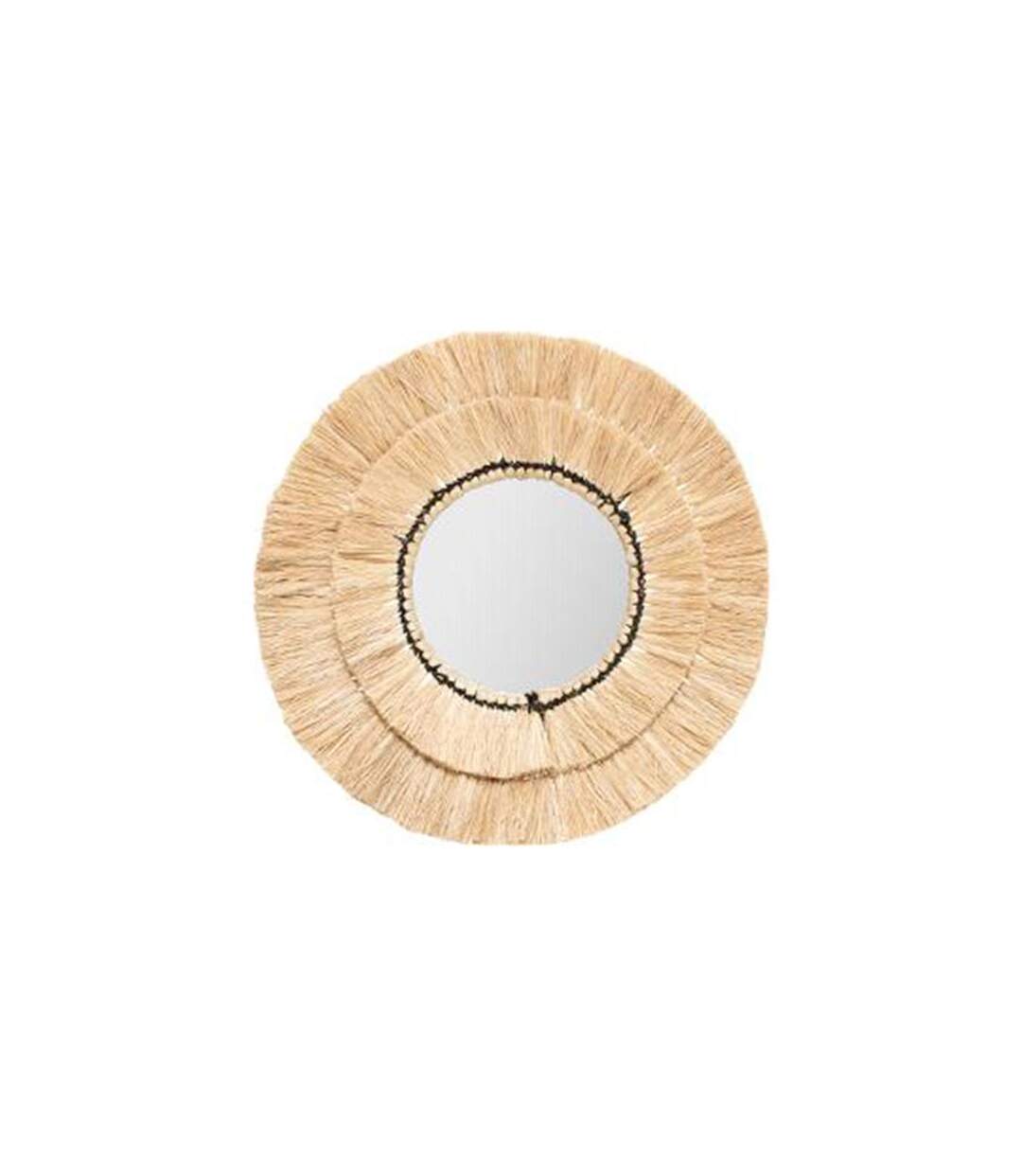 Lot de 3 Miroirs Muraux en Raphia Alba 40cm Beige