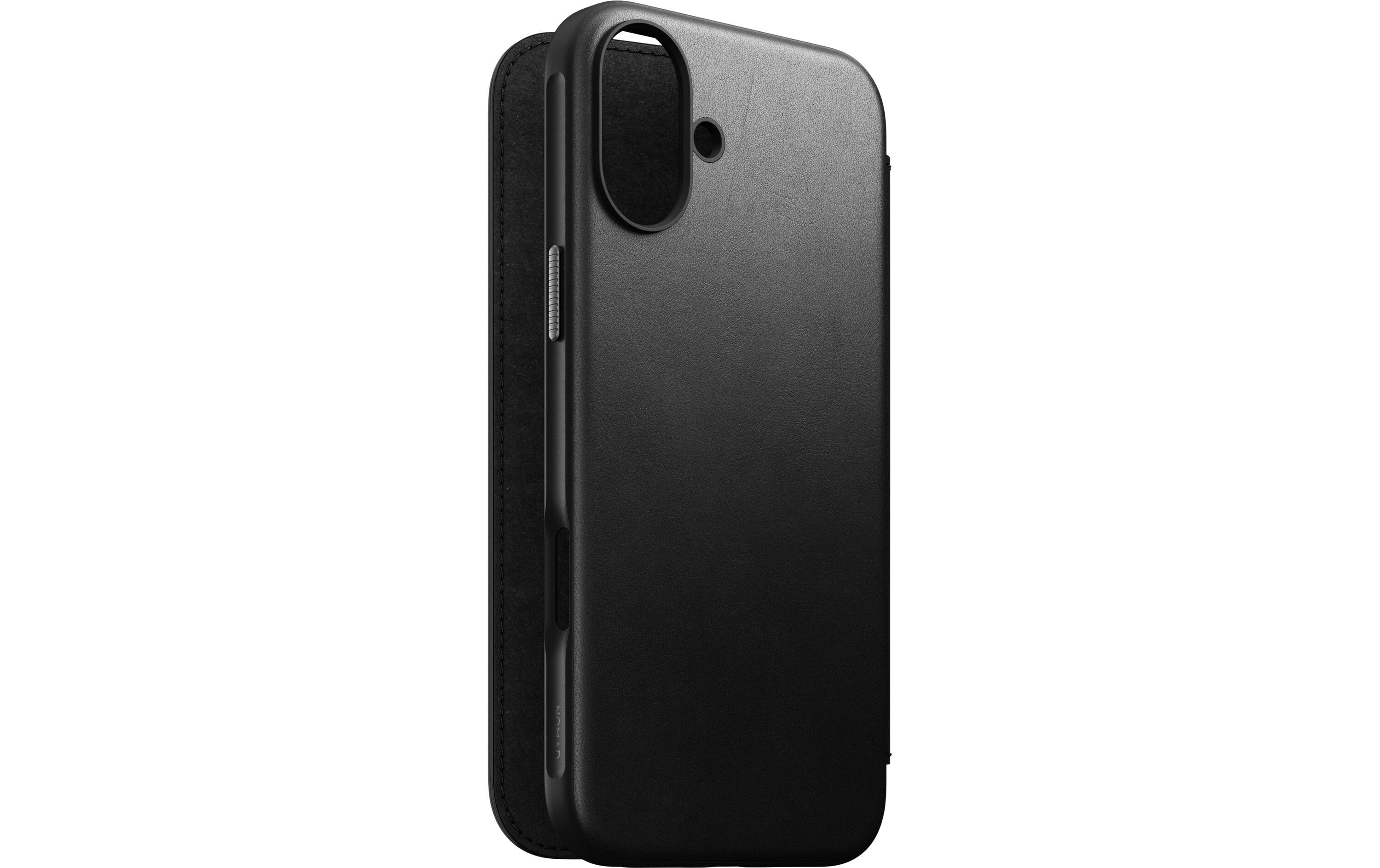 Book Cover Modern Leather iPhone 16 Plus SchwarzModernes Leder Folio für das Apple iPhone 16 Plus