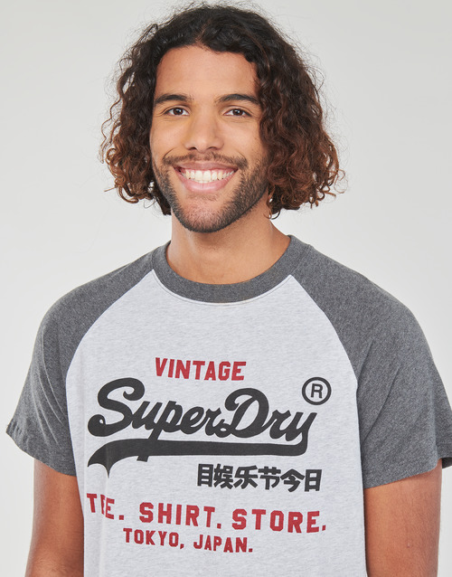 Superdry - VINTAGE VL HERITAGE RGLN TEE - Gris