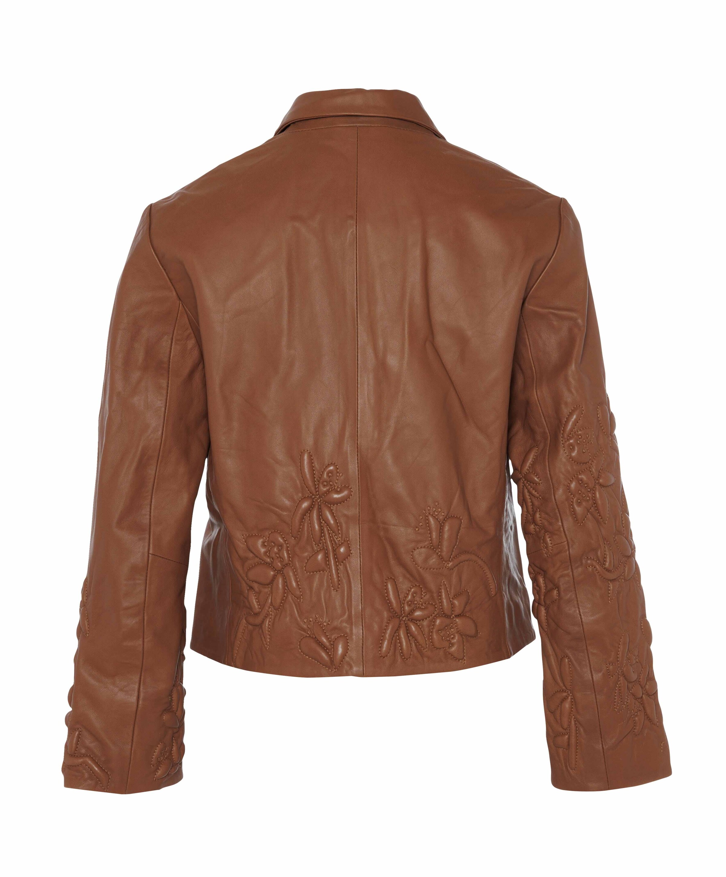 Munthe Dames leren jas bruin