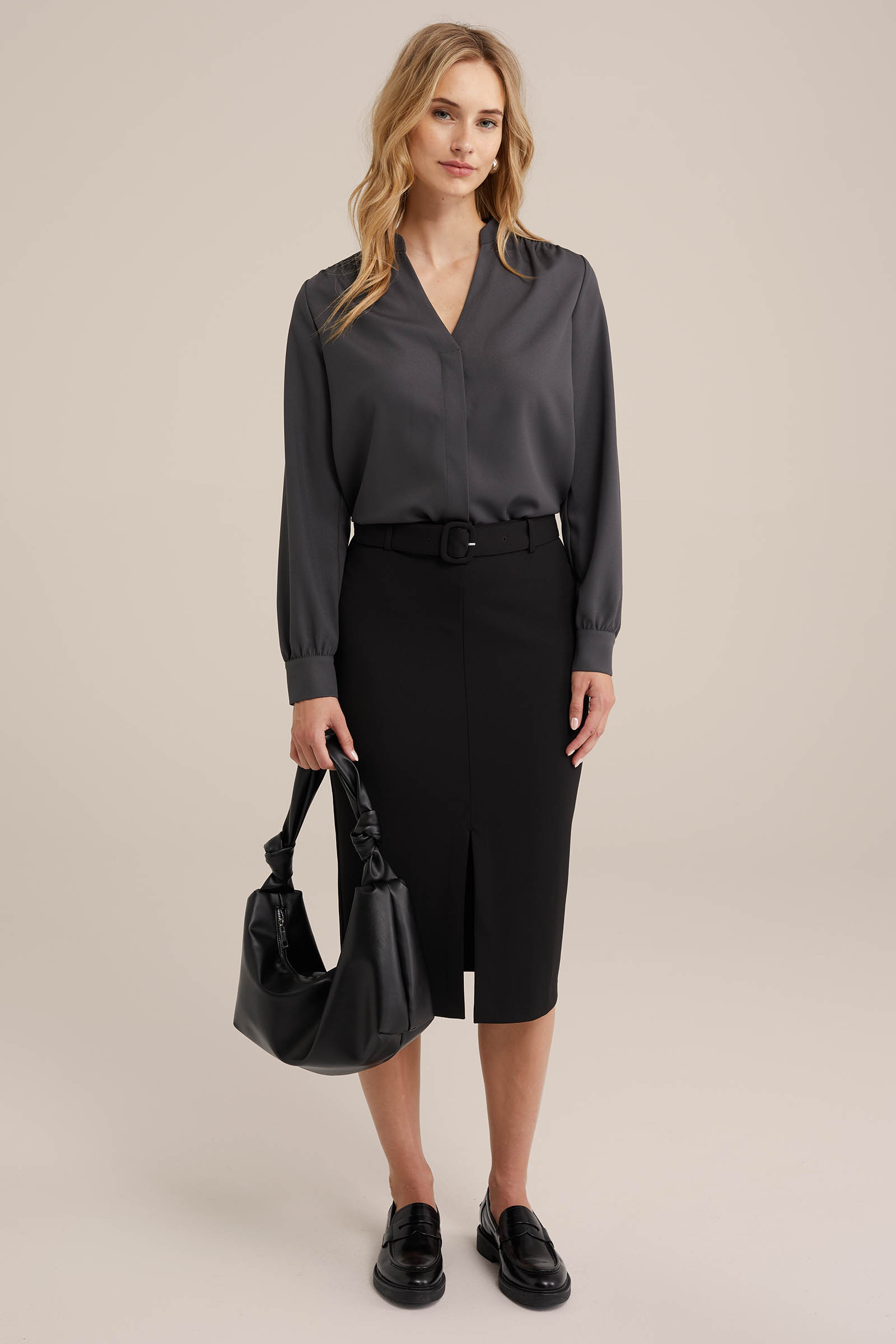 blouse WE Fashion Donkergrijs