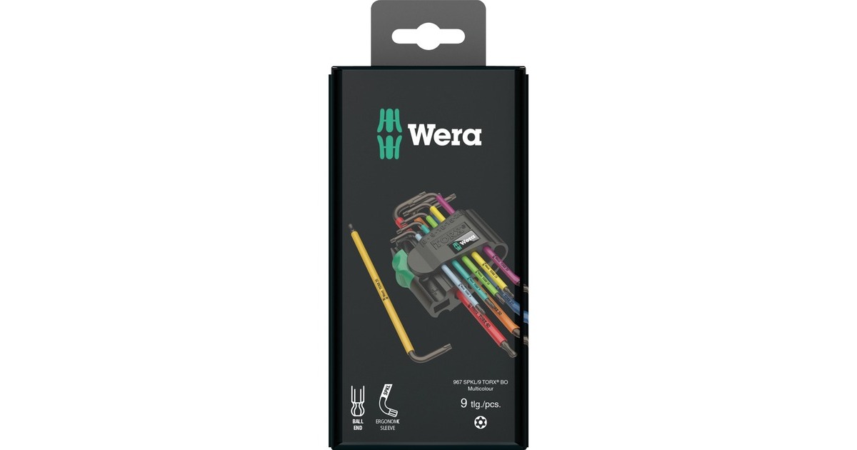 WeraInbussleutelset TORX 967/9 TX BO Multicolour 1 SB  (9-delig, TORX T8 tot T40)