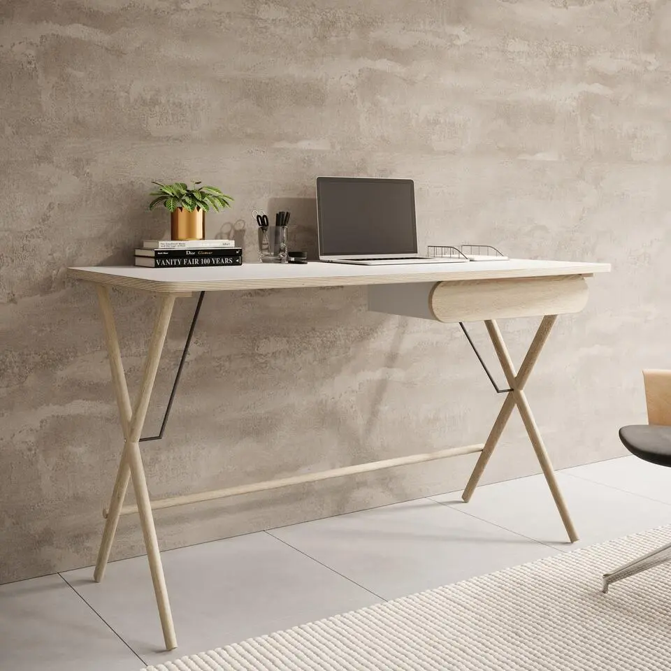 Meubella - Bureau Moron - Licht eiken - 135 cm