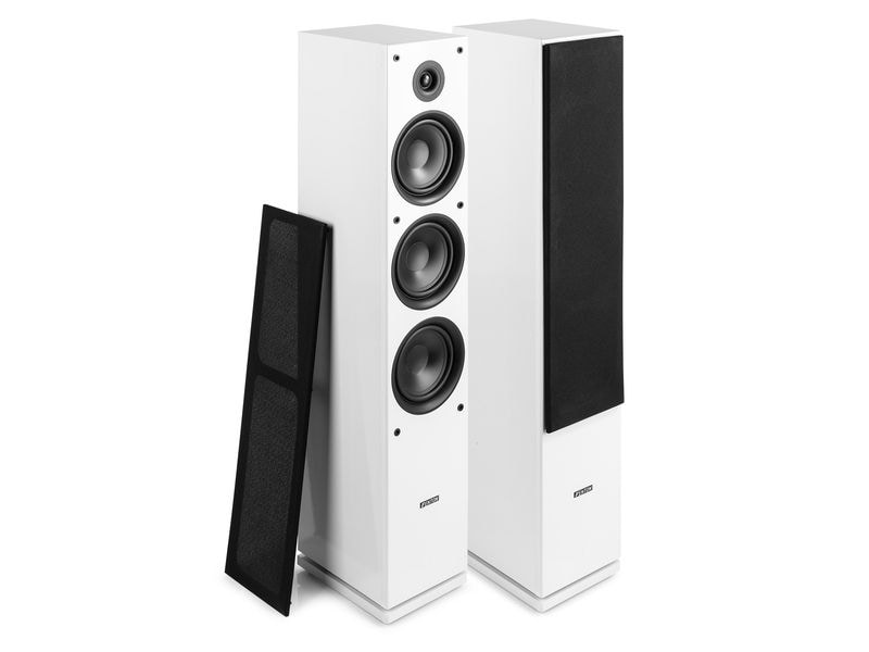 Fenton Standlautsprecher Paar SHF80W Weiss Elegante und moderne Home-Entertainment-Lautsprecher