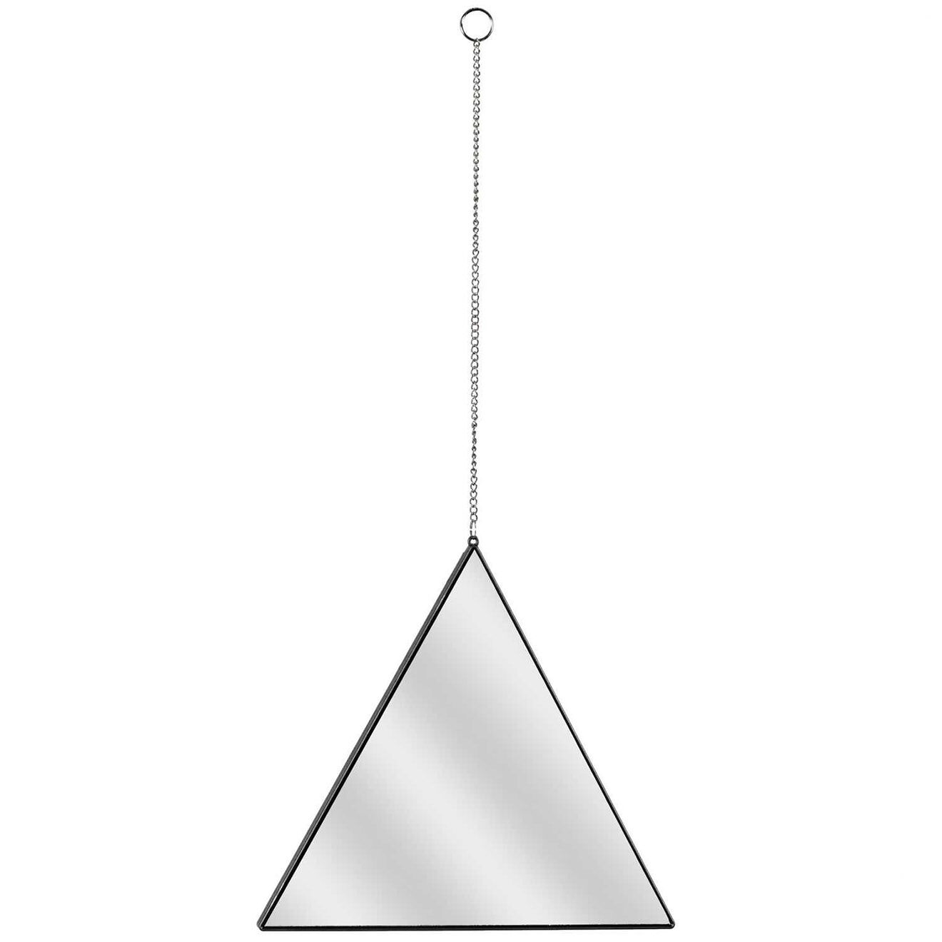 Home Deco Factory 3 Miroirs triangle suspendu Louxor noirs - 24.9x22.4x1.02 cm