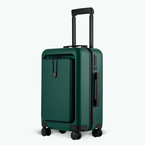 Valise rigide 4 roues PVG Pochette unie vert