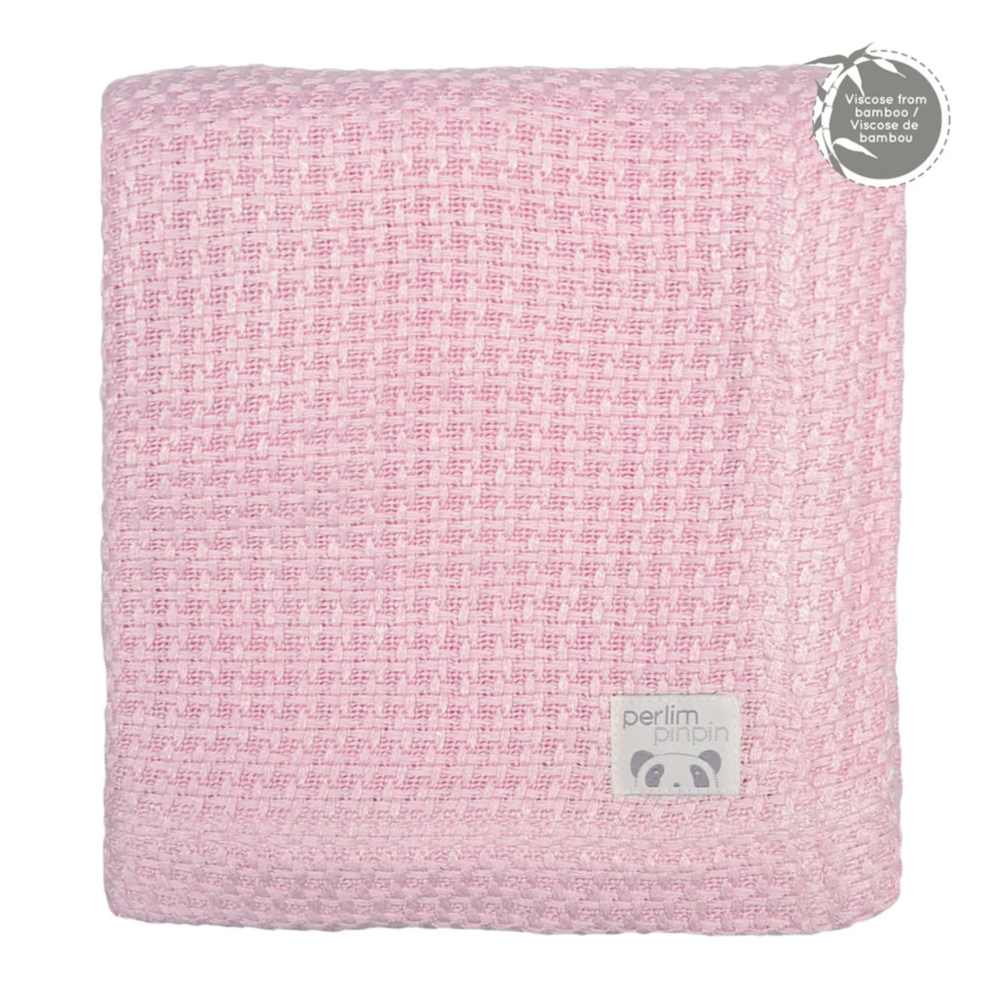 Perlimpinpin Couverture En Tricot de Bambou - Rose