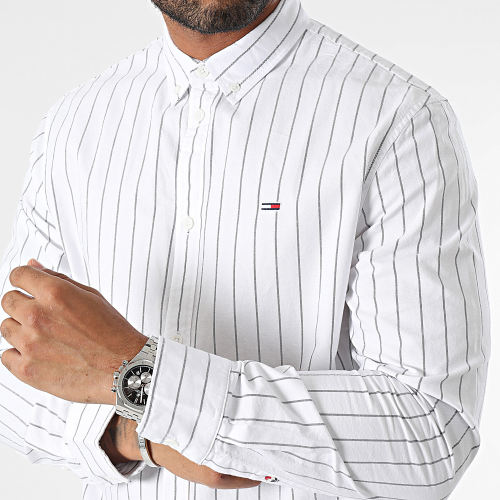 Chemise Manches Longues A Rayures Classic Oxford Stripe 7244 Blanc