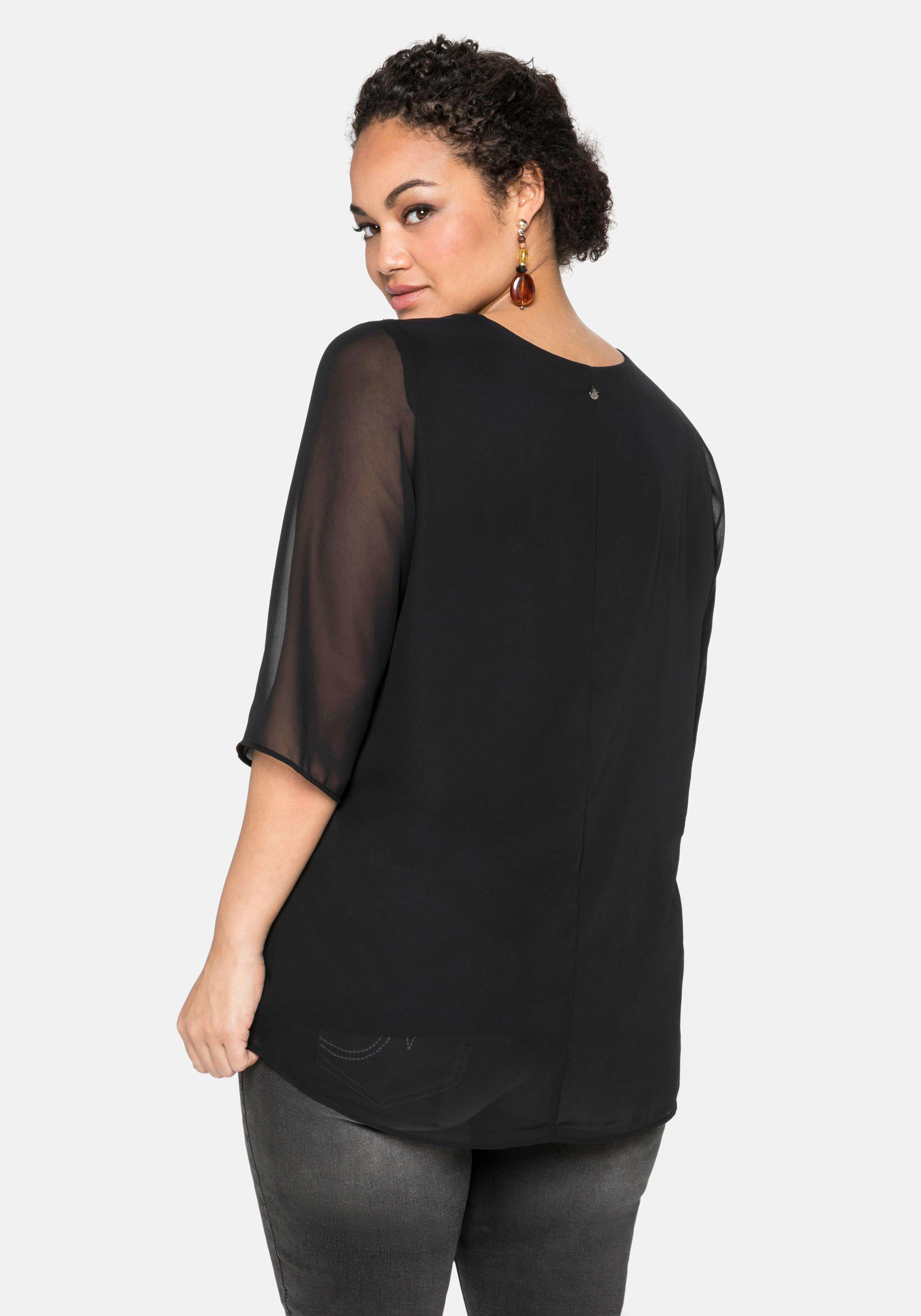 Tunika im Layerlook, mit Chiffon