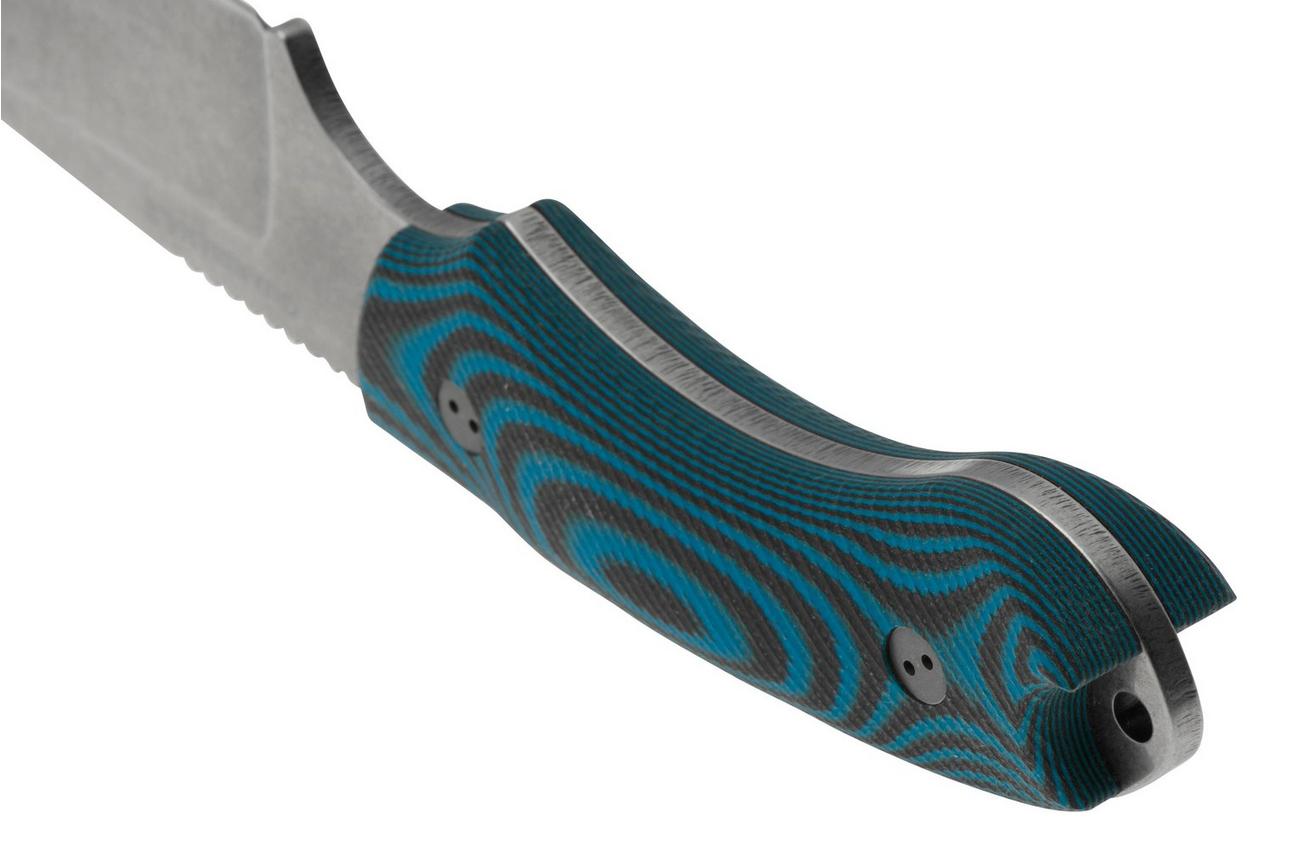Bradford Knives Guardian 4.2 Microtextured Black Blue G10 3D, CPM-Magnacut, Sabre Grind, Stonewashed Finish, vaststaand mes