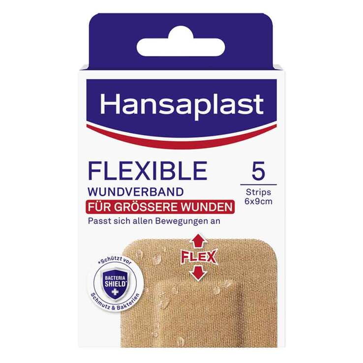 Hansaplast FLEXIBLE Wundverband 6x9 cm Strips, 5 St