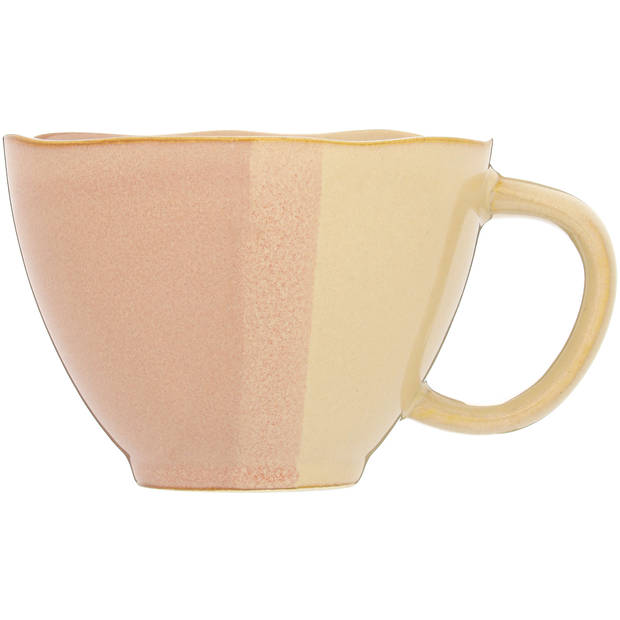 Blokker Mok Positano - 400 ml - Roze/Beige