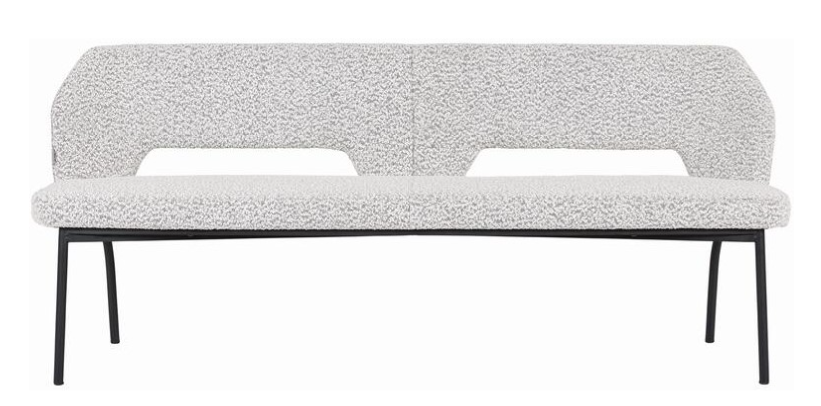 Eetbank Bo lichtgrijs bouclé 190cm