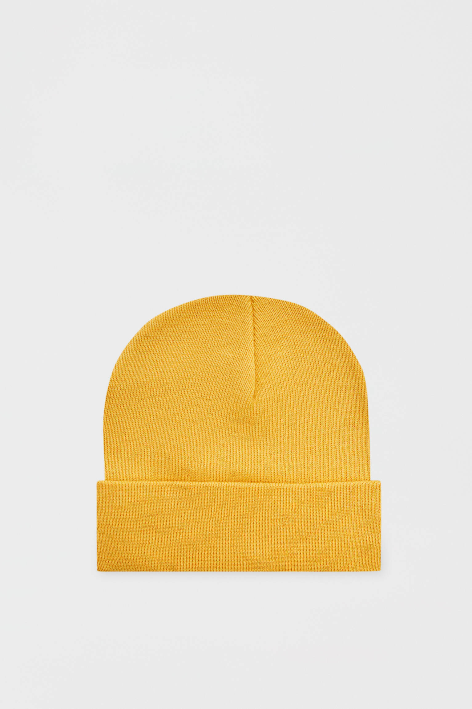 Gorro de tricô básico - amarelo médio