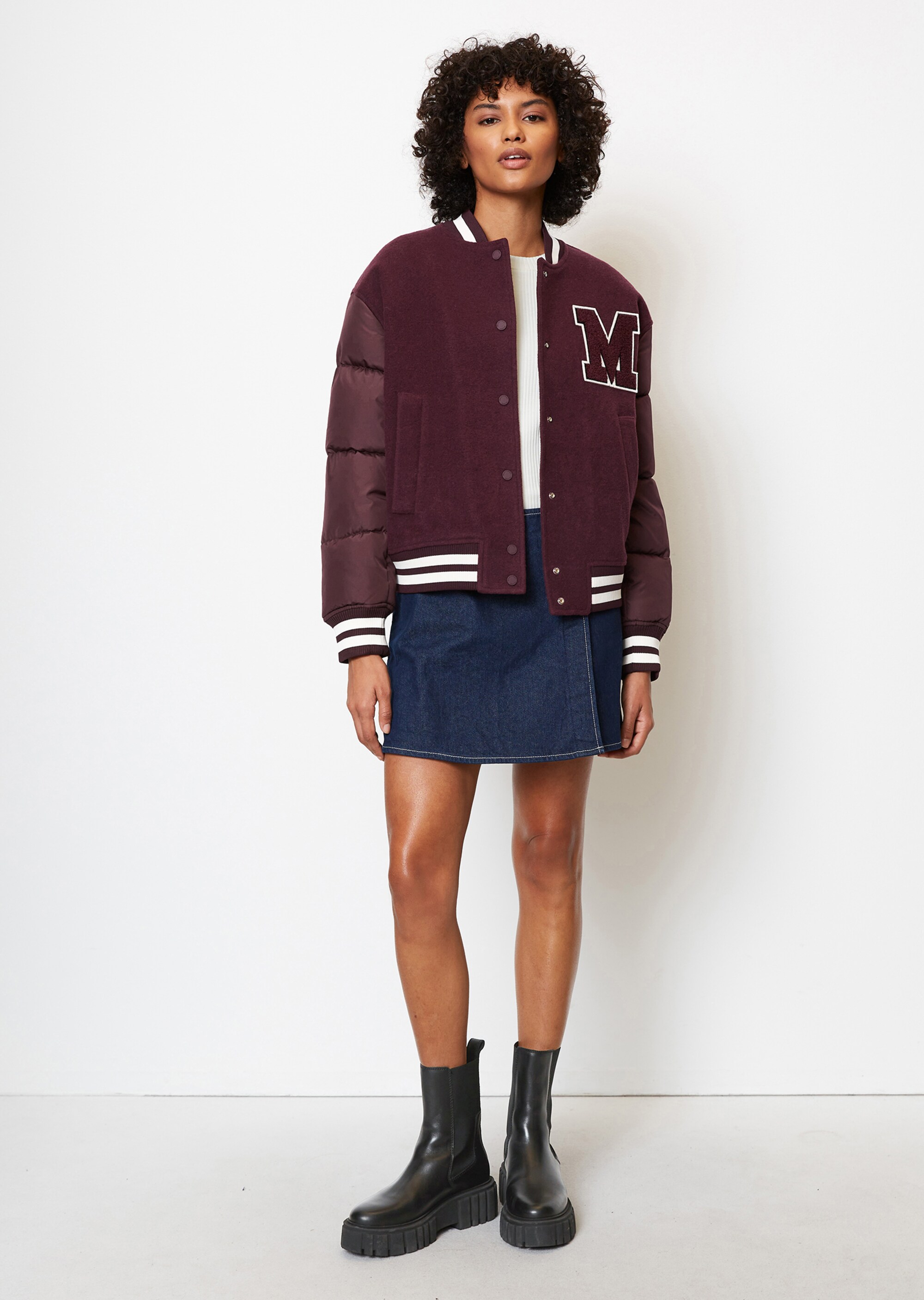 Collegejacke regularaus Material-Mix