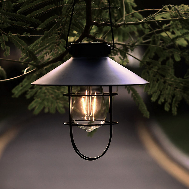 Lanterne solaire Scilla IP44 0,04W noir L.21,5 x H.39 cm