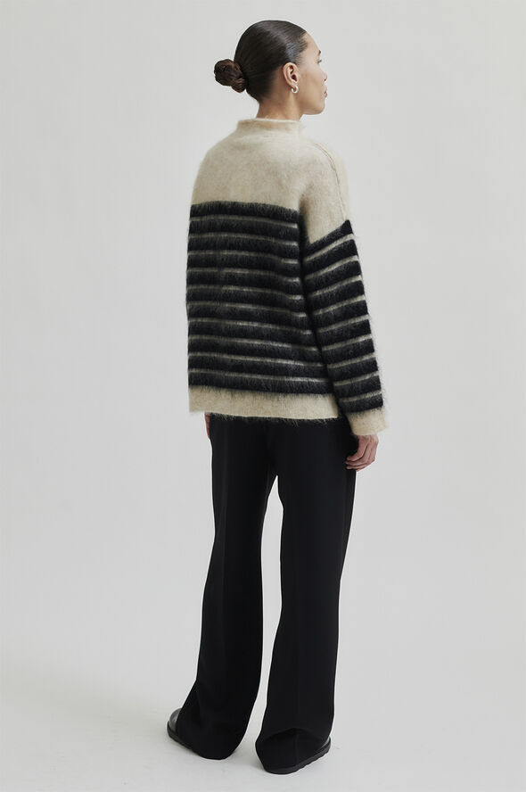 Second Female Juta Knit Mohair Blend T-Neck Black