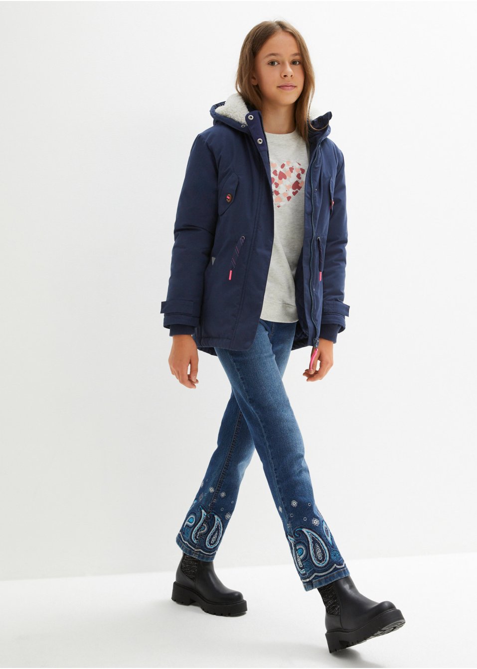 Parka hiver fille avec col synthétique