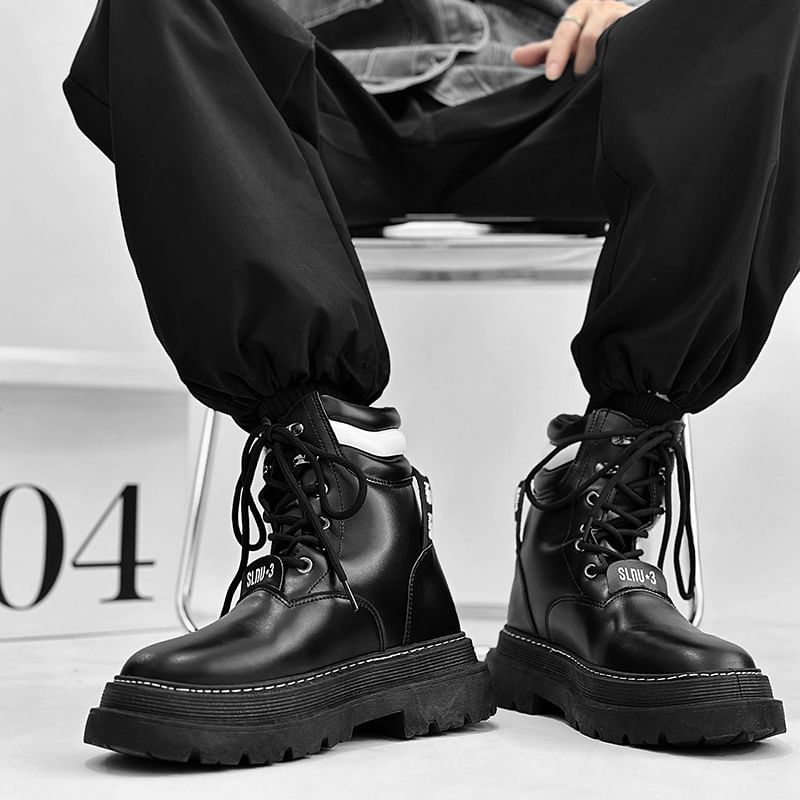 Tanzanite - Veterschoenen met plateauzool
