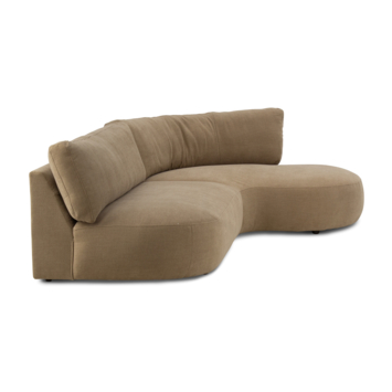 KARWEI hoekbank Ace taupe stof met verlenging rechts