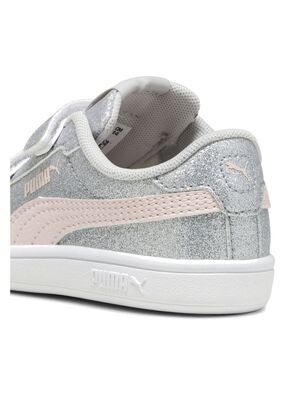Puma Smash 3.0 Glitz Glam V Infant Sneakers, Glacial Gray/Frosty Pink