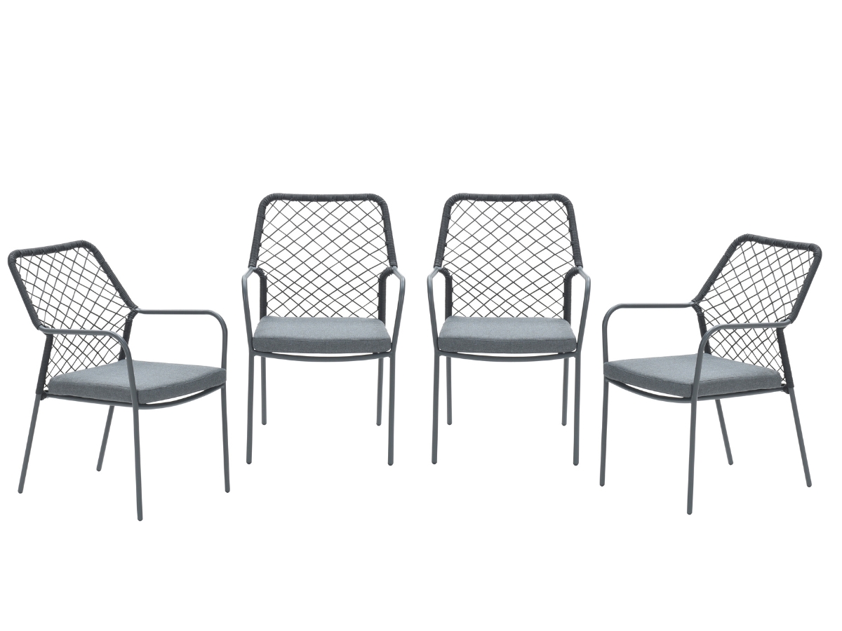 Garden Impressions Dido Black Rope tuinstoel - Set van 4