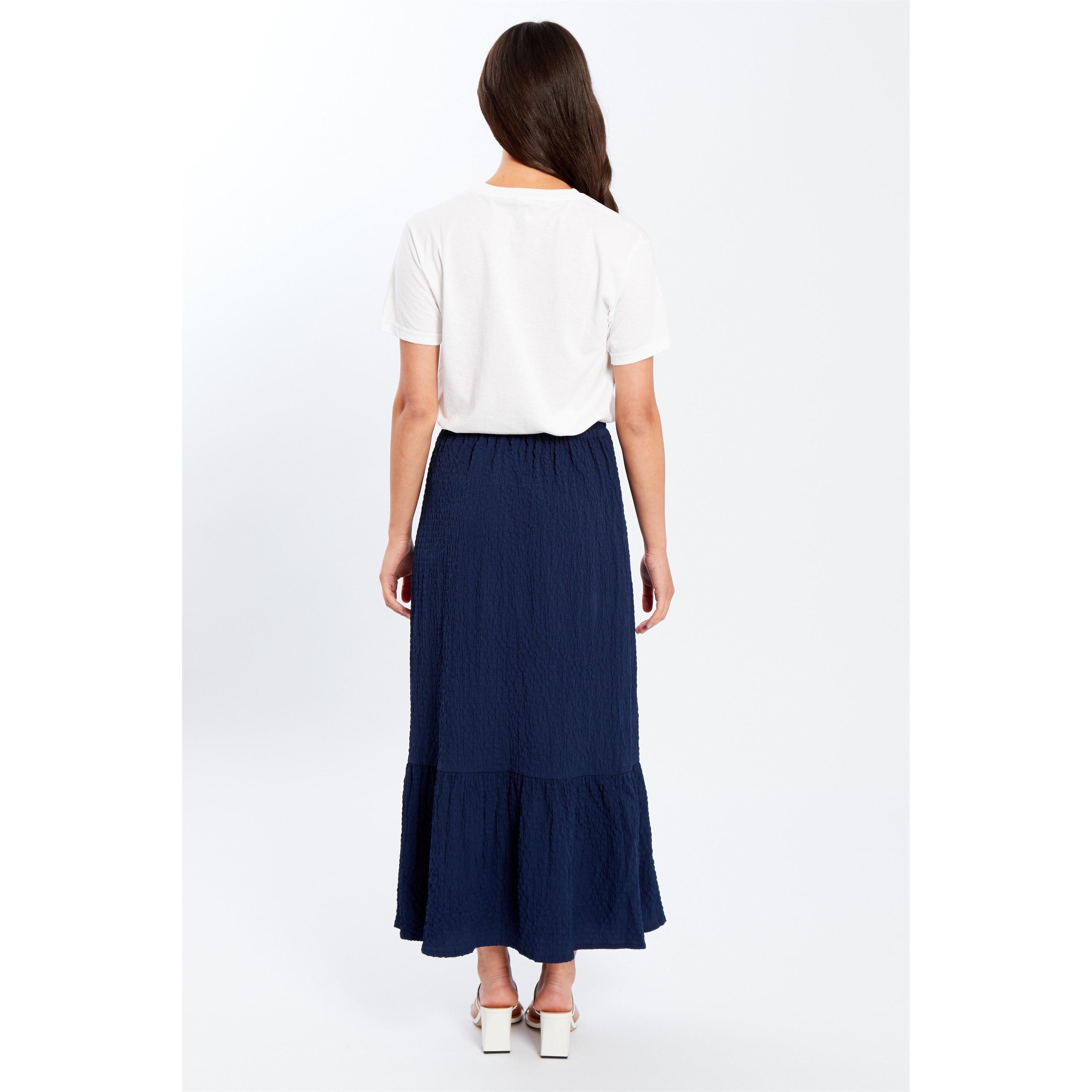 Be You Crepe Tiered Midi Skirt