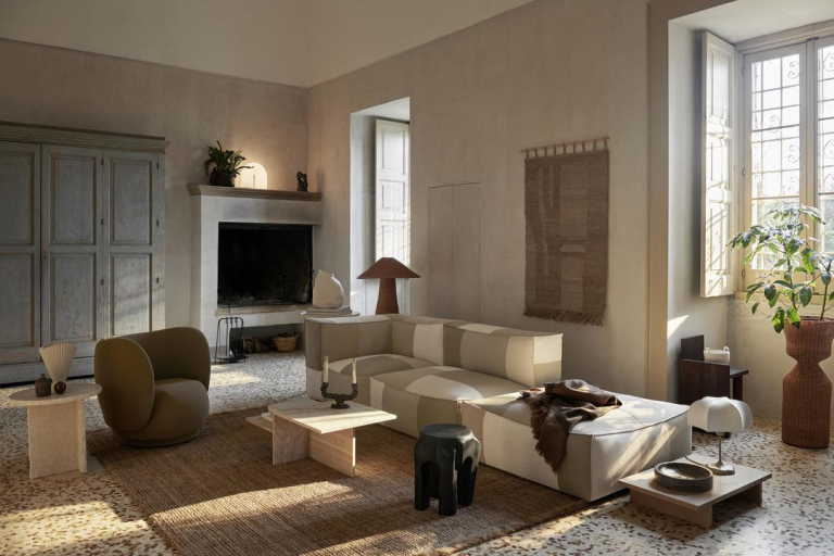 Ferm Living Distinct salontafel Travertin