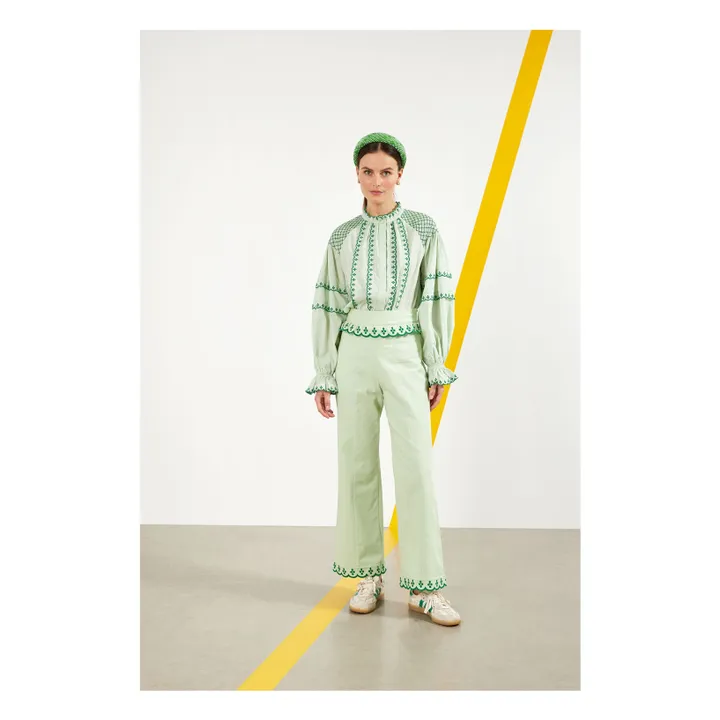 Maria de la Orden Blouse Begonia | Vert céladon