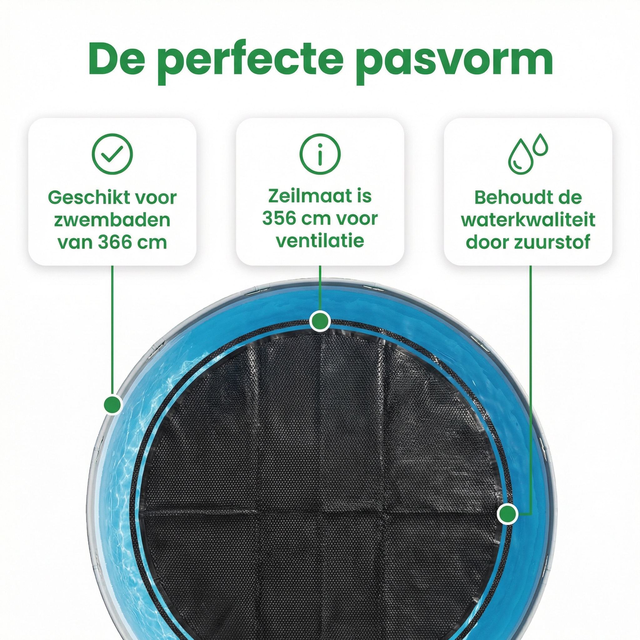 Comfortpool Pro ø366 cm afdekzeil - Black