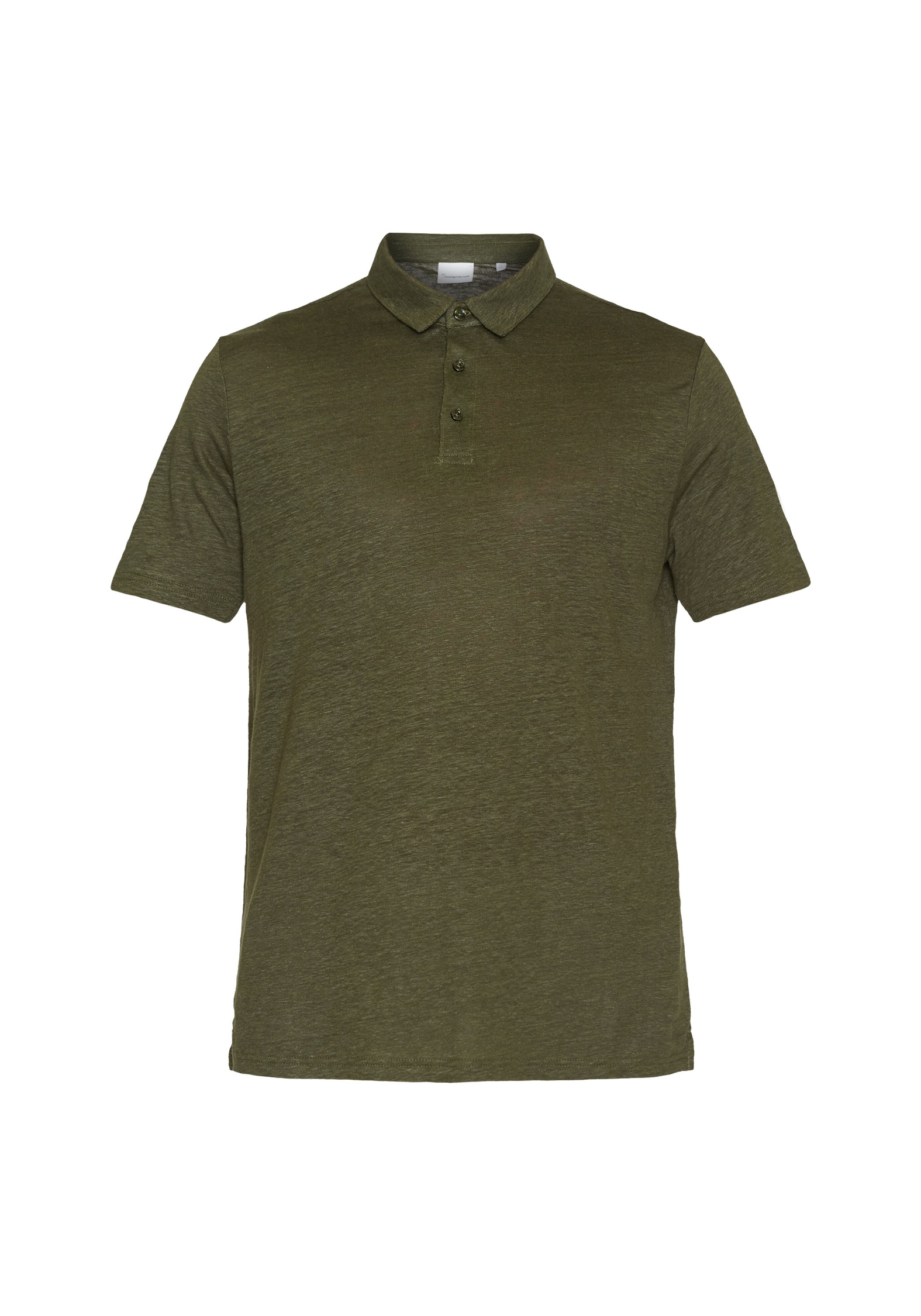 Knowledge Cotton Apparel Leinen Poloshirt Forrest Night