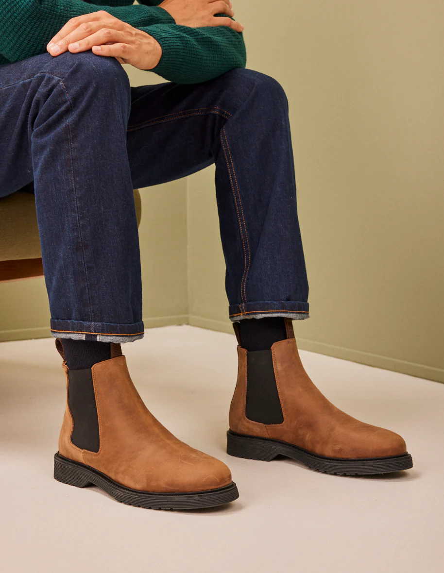 Bottines Axel - Cuir cire d'abeille brun