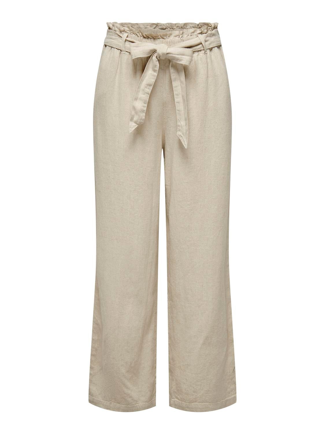 JDYSAY Mittlere Taille Locker geschnitten Hose Oatmeal