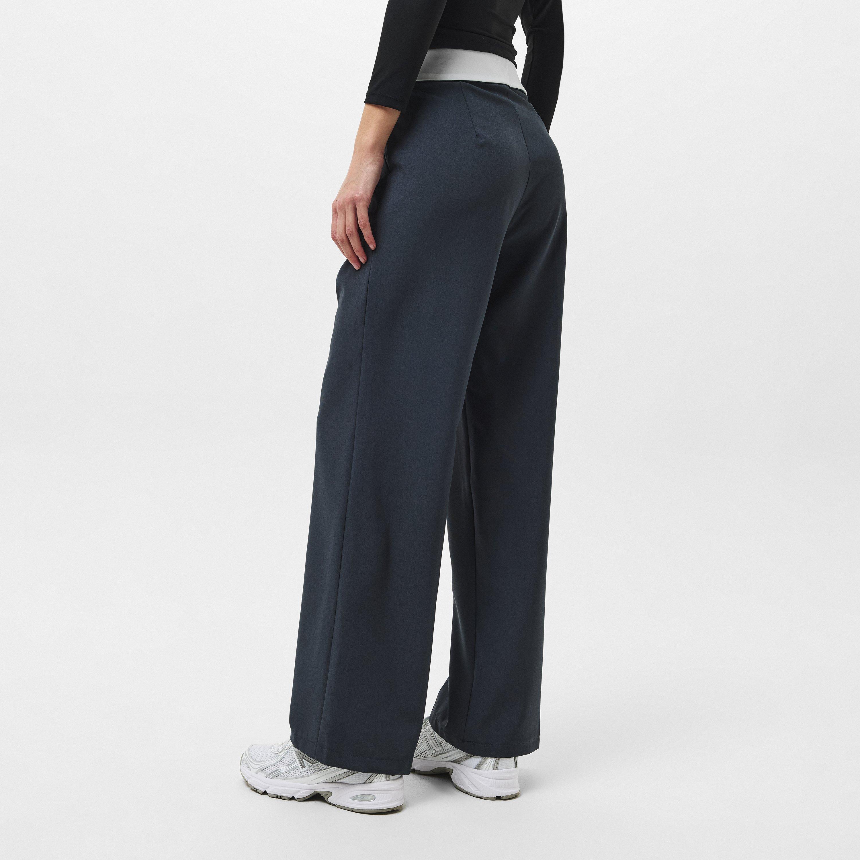 Missy Empire Satin Fold Over Waist Wide Leg Trousers